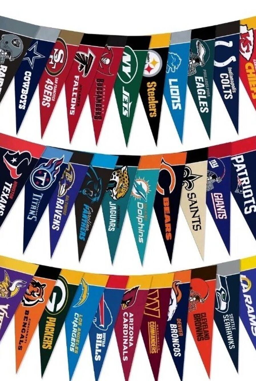 NFL Teams Mini Pennant Felt Flag Lot Football Collectible Set Of 23